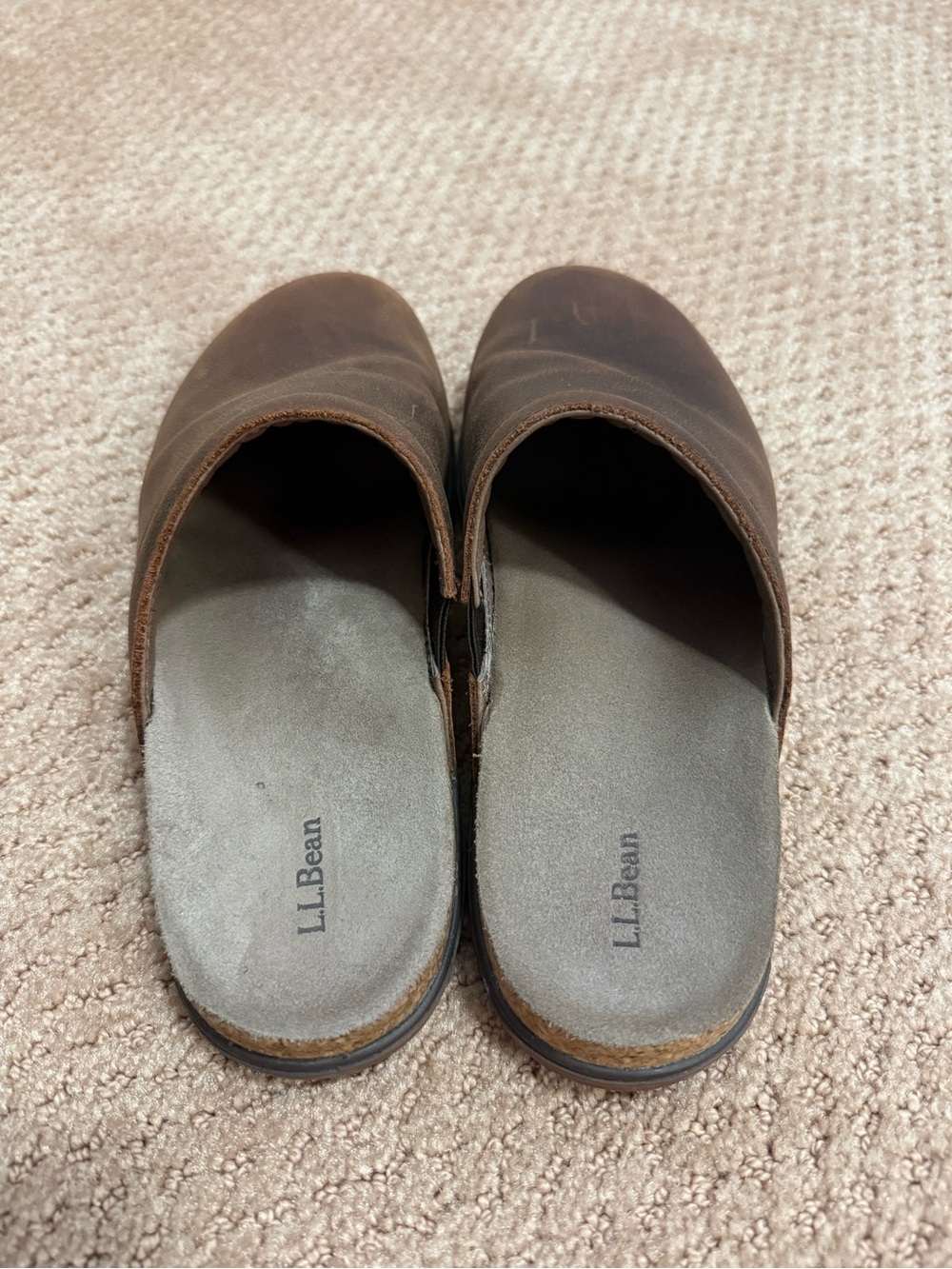 L.L. Bean Women’s Brown Leather Slip-On Clogs - Picture 2 of 5
